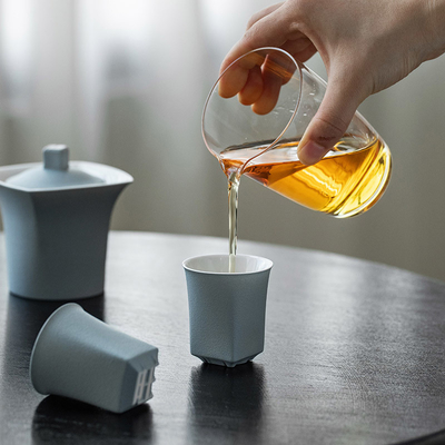 Einzigartiges handgefertigtes chinesisches Becher-Set Wangzi Cup Shunzi Cup Round Square Pot