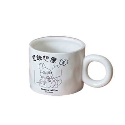 UV-Druck Siqian Wanhou Mug Cute Cartoon Keramik-Tasse für Mitarbeiter Wohlfahrtsgeschenk
