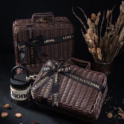 Hotel- und Resortgeschäftsgeschenk-Set Kaffee Weinkorb mit 1 Farbgrafikdruck