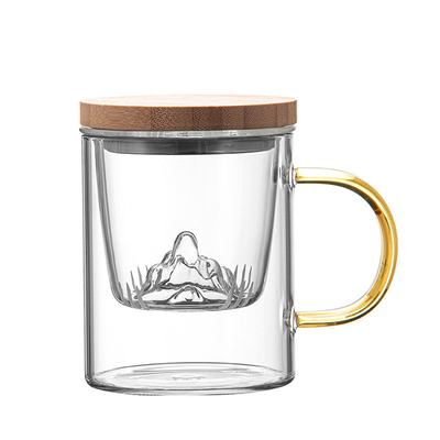 High Borosilicate Glass Cup Guanshan Bambus und Holz Tee Tasse Set für Geschäftsgeschenke