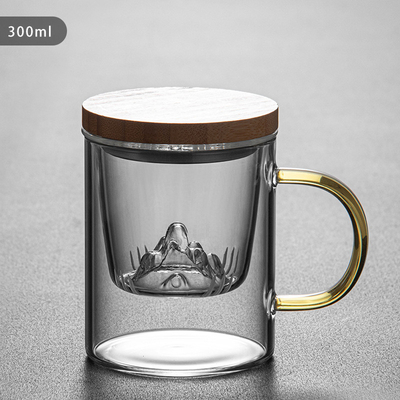 High Borosilicate Glass Cup Guanshan Bambus und Holz Tee Tasse Set für Geschäftsgeschenke