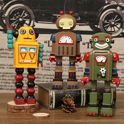 Fensterdekorationen und Kunsthandwerk für den Vatertag Retro-Roboter-Modelldekorationen