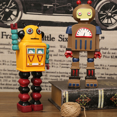 Fensterdekorationen und Kunsthandwerk für den Vatertag Retro-Roboter-Modelldekorationen