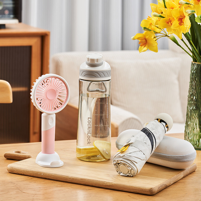 UV-Druck Sommer-Veranstaltung Geschenkbox Schloss Wasserbecher Tragbare Ventilator UV-Tragbare Regenschirm