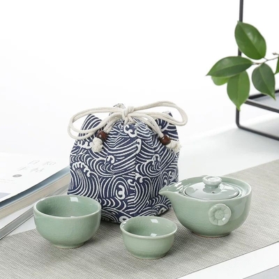 Portable Keramik Ge Kiln Quick Gast Tasse Ein Topf Zwei Tassen Reise Tee Set Aktivität Geschenk