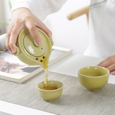Portable Keramik Ge Kiln Quick Gast Tasse Ein Topf Zwei Tassen Reise Tee Set Aktivität Geschenk