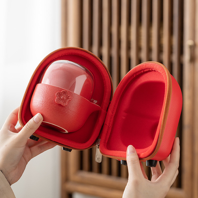 Logo des Kunden Chinesischer Stil Teeset in tragbarer EVA-Tasche perfekt für Sport und Spiele