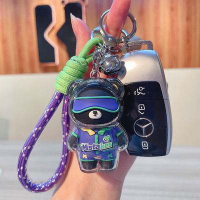 2 Farbgrafik Druck Cool Bear Keychain Acryl Puppen Keychain für Büroprodukte