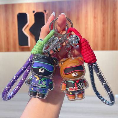2 Farbgrafik Druck Cool Bear Keychain Acryl Puppen Keychain für Büroprodukte