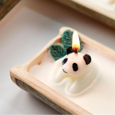 Kundenspezifische Bambuskerze Gute Nacht Panda Aromatherapie für Hotel- und Resortgäste