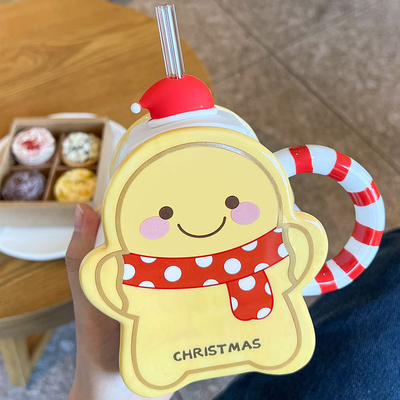 Hotel und Resort Weihnachten High Beauty Strohbecher Schal mit bunter Grafik