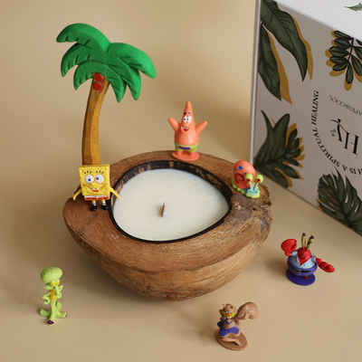 Logo des Kunden Kokosnussschal Aromatherapie Kerze Geschenk-Box Sommerinsel Duft