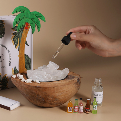 Logo des Kunden Kokosnussschal Aromatherapie Kerze Geschenk-Box Sommerinsel Duft