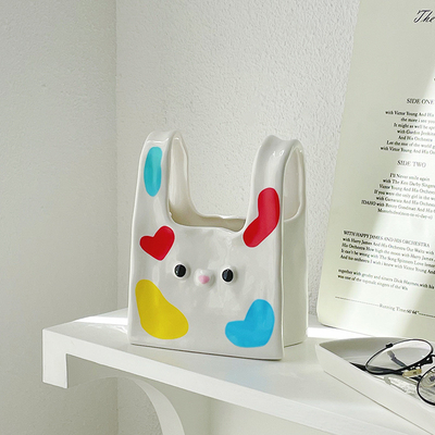 Keramische Vase mit Seidenwanddruck Die perfekte Eintrittsdekoration für Hotels und Resorts