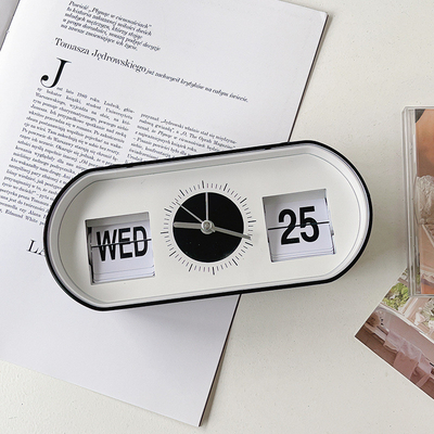 Hotel und Resort Manuelle Taste Desktop Wecker mit kreativen Seitenblättern Kalender