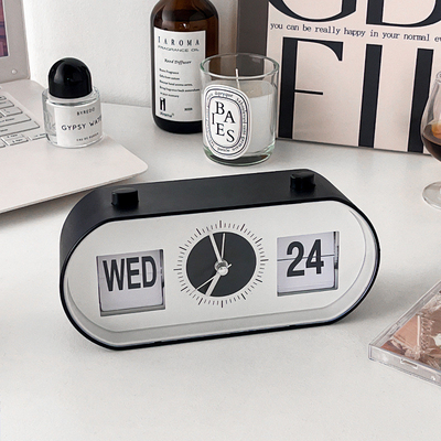 Hotel und Resort Manuelle Taste Desktop Wecker mit kreativen Seitenblättern Kalender