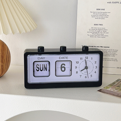 Hotel und Resort Manuelle Taste Desktop Wecker mit kreativen Seitenblättern Kalender