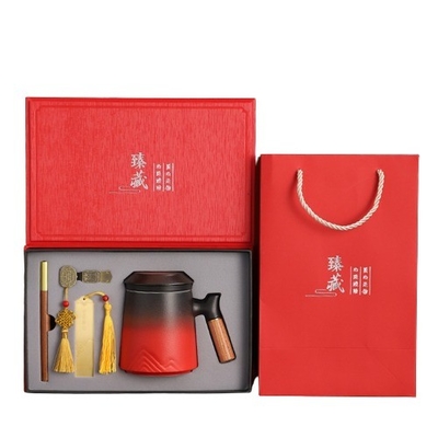Fu Lu Speicher Schnellbecher Set in tragbare Leder Geschenkbox perfekt für besondere Anlässe