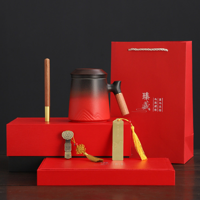 Fu Lu Speicher Schnellbecher Set in tragbare Leder Geschenkbox perfekt für besondere Anlässe