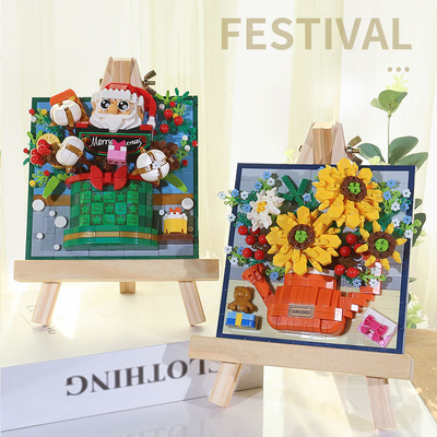 Weihnachtsrosen Sonnenblumen und Lilien Kleine Körner Bausteine für 3D-Druck