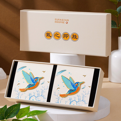 National Tide Good Luck Auspizierender Vogel Geschenkbox Set Brosche * 2 Geschäftsgeschenk Anpassung