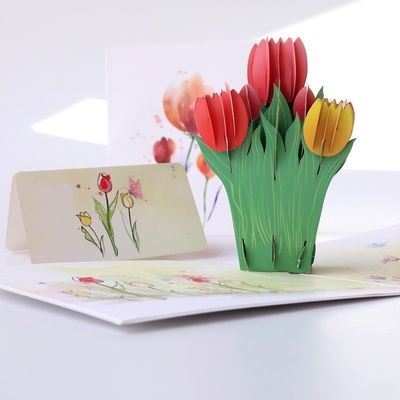 Überraschen Sie Ihren Lehrer mit einer 3D-Tulipan-Grußkarte