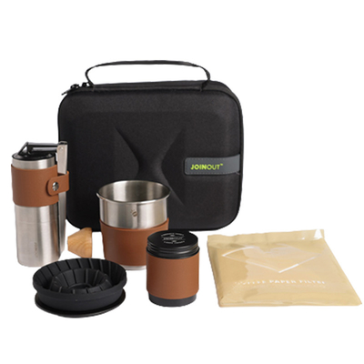 Portable Outdoor-Kaffeesatz mit Handschrauber und Filterbecherkombination
