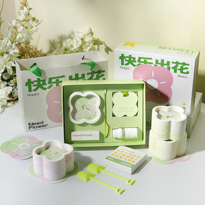 Happy Flower Art Aromatherapie Geschenkkasten mit Seidenbildschirm Druck Lehrertag Geschenk