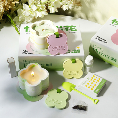Happy Flower Art Aromatherapie Geschenkkasten mit Seidenbildschirm Druck Lehrertag Geschenk