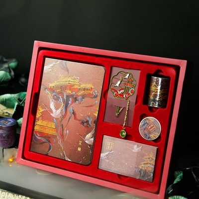 Dankeschön Geschenk Rucksack Notizbuch Set mit Retro-Design Sticky Notes Band Metallbuchmarke
