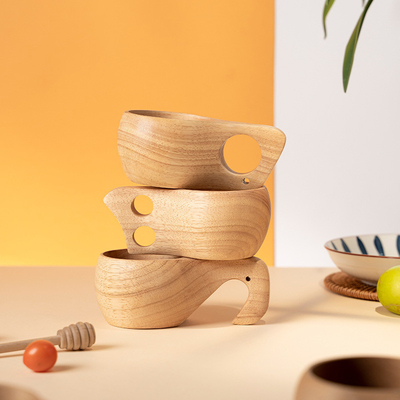 Verbessern Sie Ihre Reiseausrüstung mit Retro Finnish Whole Wood Integrated Creative Coffee Cup