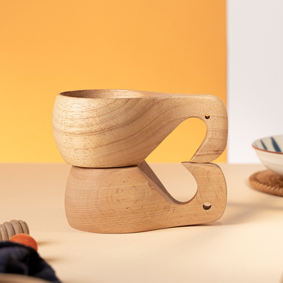 Verbessern Sie Ihre Reiseausrüstung mit Retro Finnish Whole Wood Integrated Creative Coffee Cup