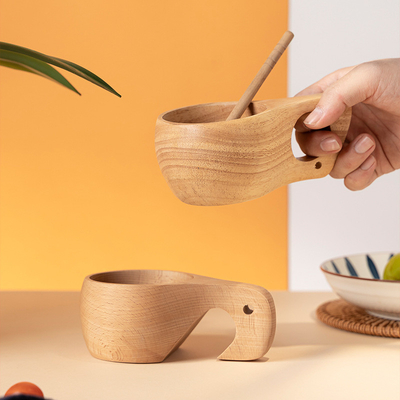 Verbessern Sie Ihre Reiseausrüstung mit Retro Finnish Whole Wood Integrated Creative Coffee Cup
