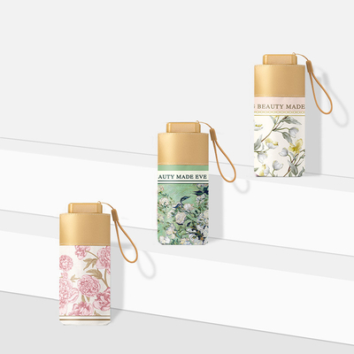 Tragbare und farbenfrohe Seidenfläche mit 60% Falt-Tasche Mini-Falt-Sonnenschirm