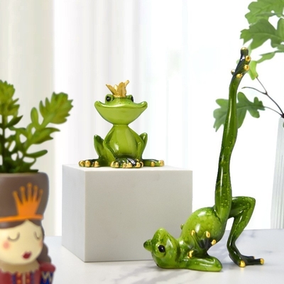 Kreative Glas Yoga Frosch Harz Dekoration Perfektes Geschenk für TV-Schrank und Wein Schrank