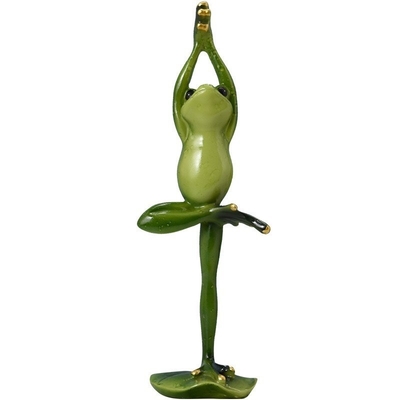 Kreative Glas Yoga Frosch Harz Dekoration Perfektes Geschenk für TV-Schrank und Wein Schrank