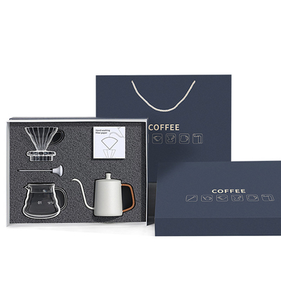 Kaffeeschirm Geschenk-Box 5 Stück Set mit handgebrühtem Topf Filter Tasse Teilen Topf Thermometer und Filterpapier