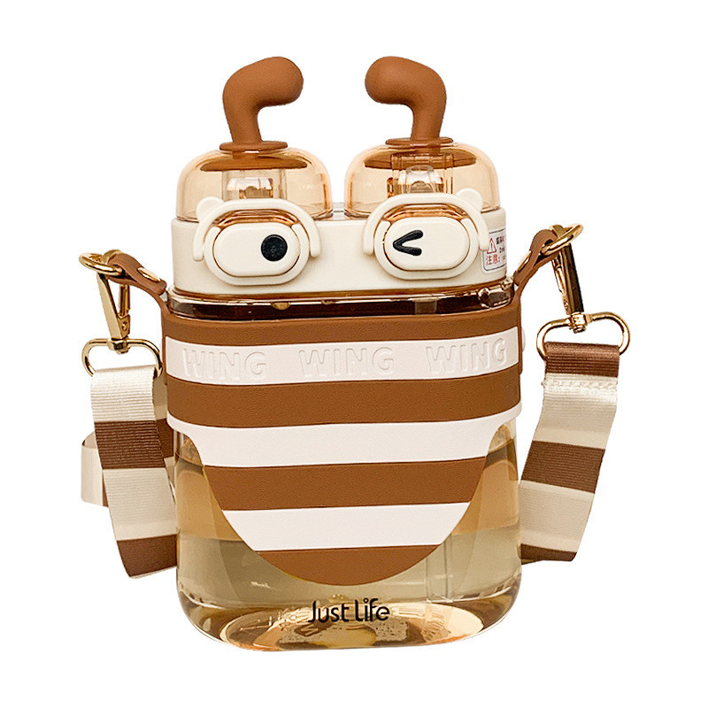 Angestellte Wohlfahrtsgeschenk Idee niedliches Bienen Plastik Strohbecher mit Rückenband und Custom Logo