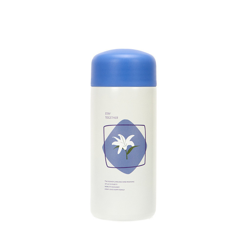 Tragbare und kompakte Wasserbecher mit Blumenmuster 304 aus Edelstahl