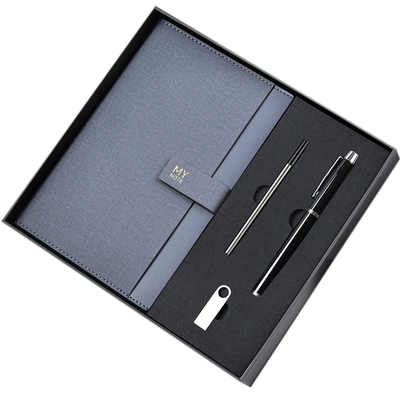 Büro-Produkte Business Notebook Geschenk-Box-Set mit Logo Kunden-Logo Vierteils-Set