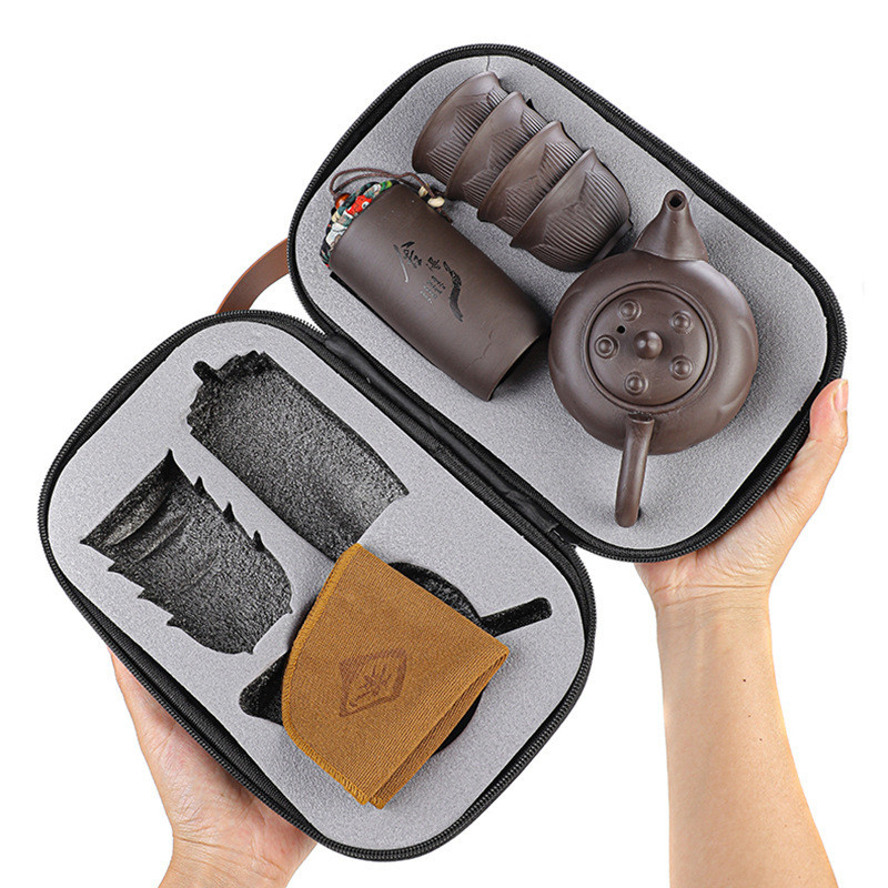 Reise-Tee-Making-Cup-Kombination perfekt für Aktivitäten Portable Purple Sand Teeset