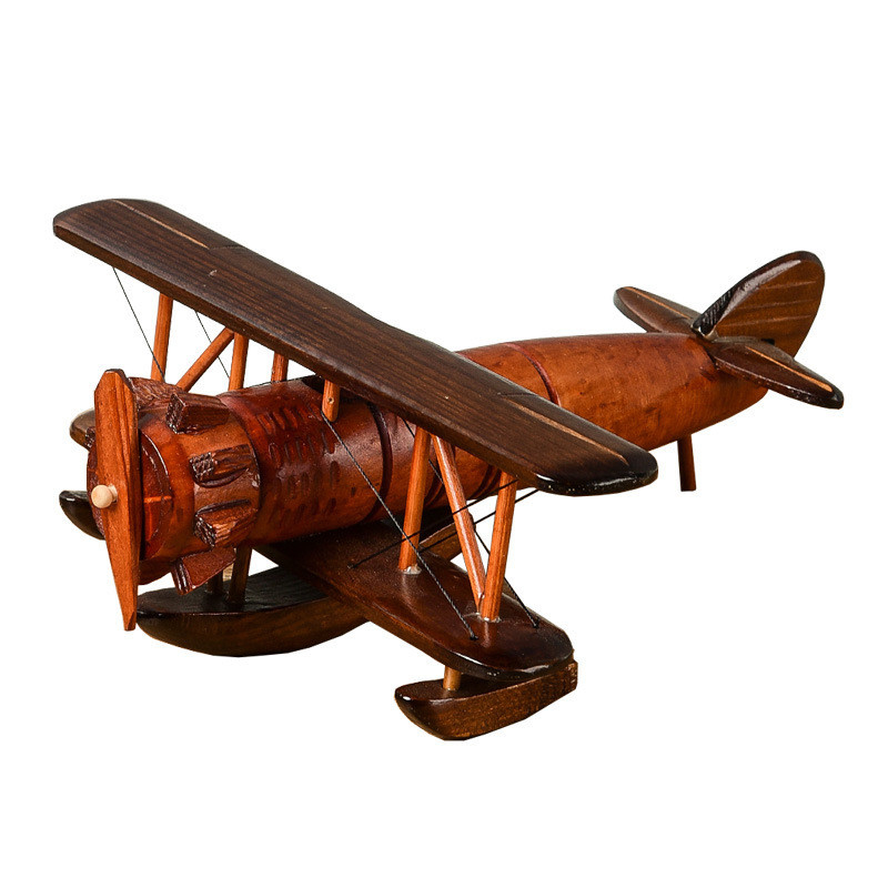 Seidenbildschirmdruck Vintage Holzflugzeugmodell für kreative Home Desktop Dekoration
