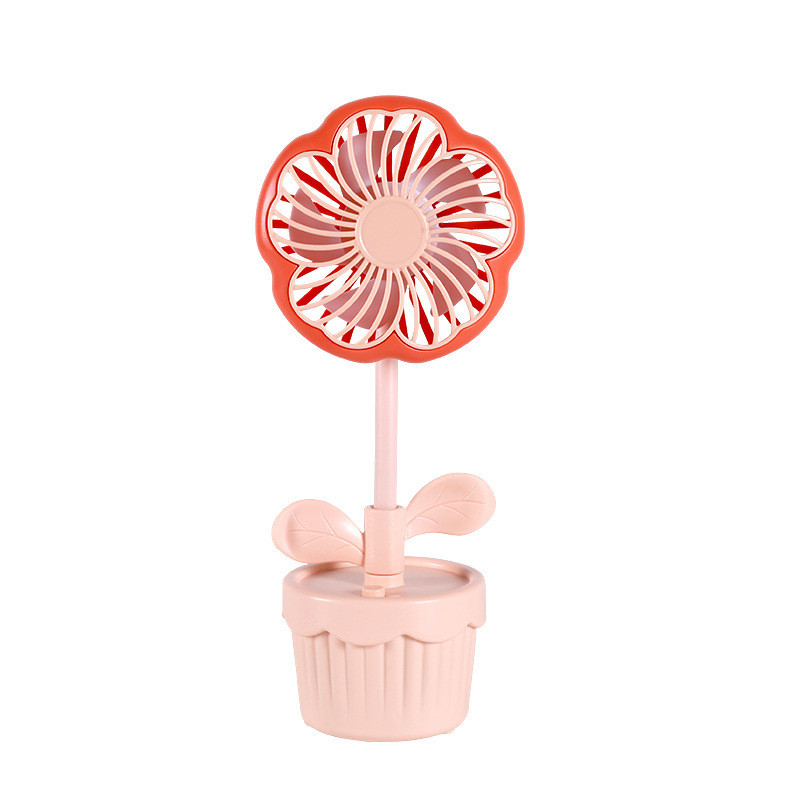 Büroprodukte Wiederaufladbare Pflanzenventilator in süßen Zeichentrickfilmen Blumendesign für den Sommer