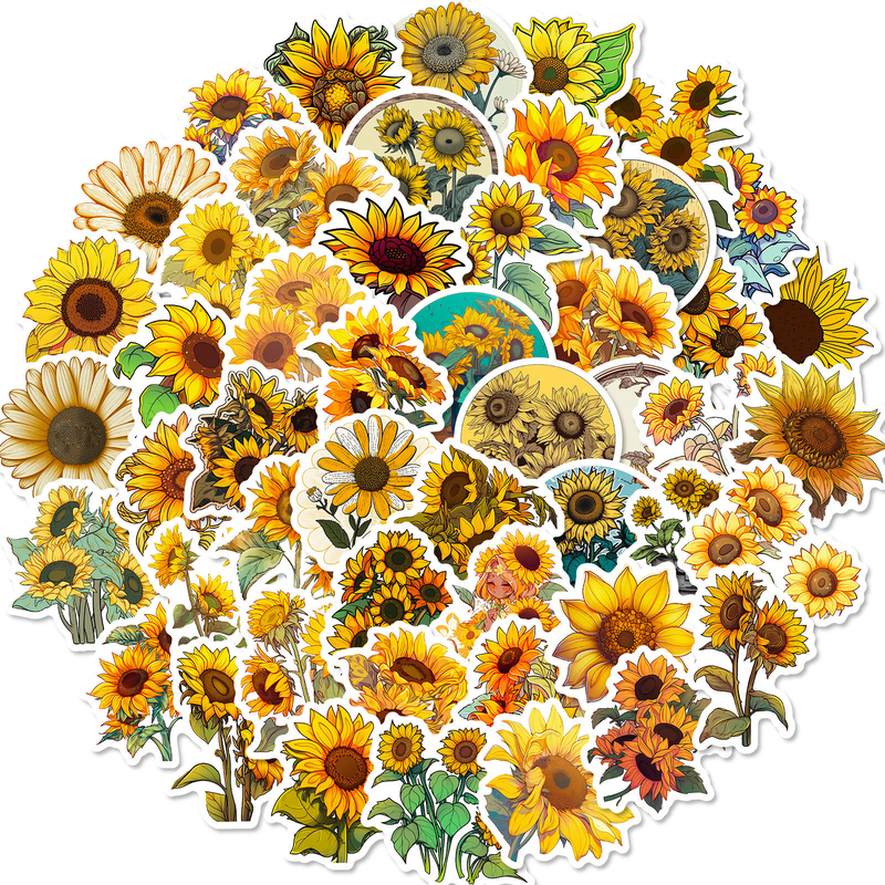 Kreative Sonnenblumen Puffy Aufkleber für Kinderpapierbox Dekoration Karte Nr. 0202