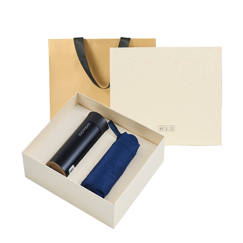 Geschenke Schloss Genuss Set D Schloss Thermos Tasse UV tragbare Regenschirm mit individueller Farbe