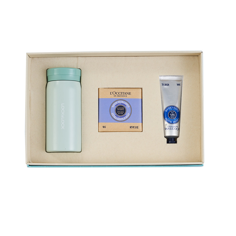 C Lock Thermos Mug L'Occitane Seife Handcreme Set ideal für Hotel- und Resortgäste