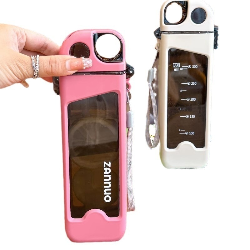 Portable Plastik Temperatur Strohbecher Ästhetische Quadrat Sport Wasserbecher für Aktivitäten