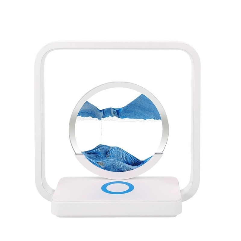 Wireless Charging LED Licht USB Touch 3 Farbe Flowing Sand Malerei Tischlampe für einzigartiges Geschenk