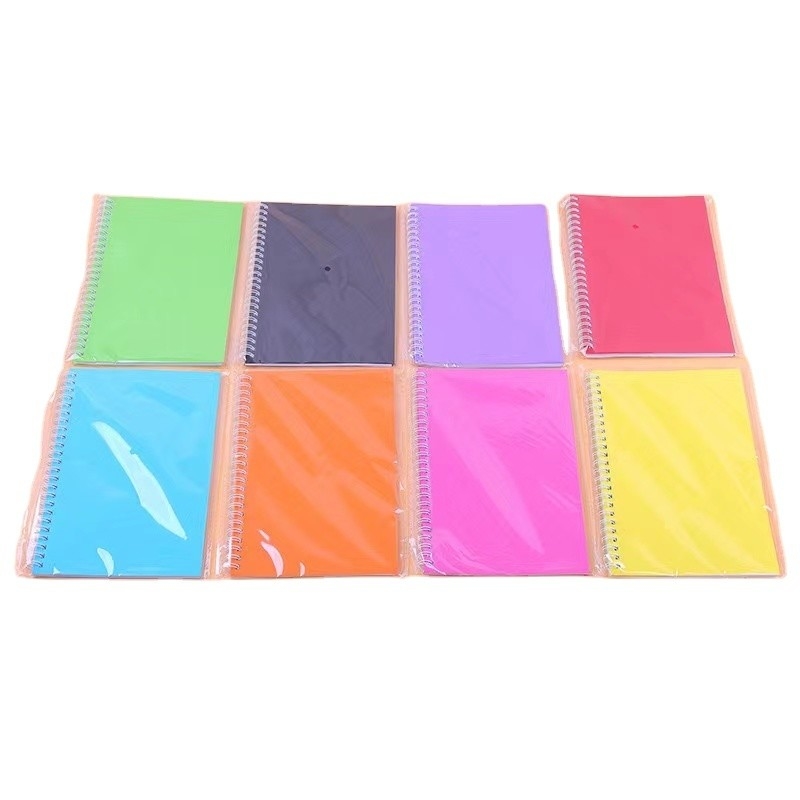 Minimalistisches Notizblock-Set Solid-Color-Coil-Design Mehrere Farben und Papier für 2024 Geschenk