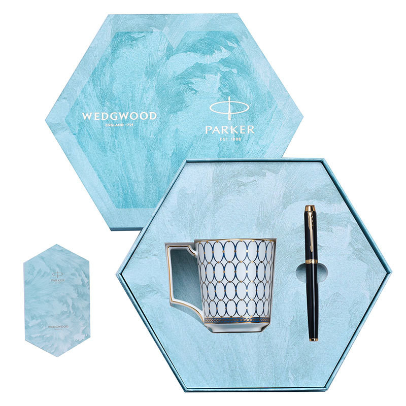 IM Pure Black Liya Gold Clip Pearl Pen Wedgwood Gold Rosa Jugend Blaue Becher Set für die Veranstaltung